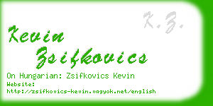 kevin zsifkovics business card